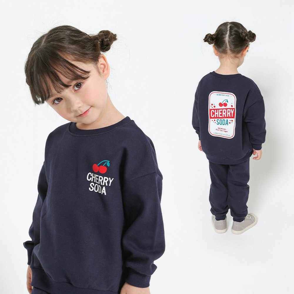 Kids Clothes/Children Top And Bottom 2 Piece Set [Cherry Soda]